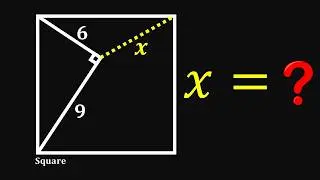 Can You Solve This Square Puzzle? 6, 9, and X—Find the Missing Length! 
