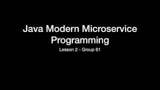 Java Microservice Programming Lesson 2 Group 61 (Java Bean Validation)