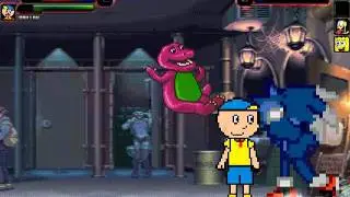 TheMattalocalypse Random Mugen Battle - 551 - Barney/Caillou VS. Team Clash of the Idiots (4)