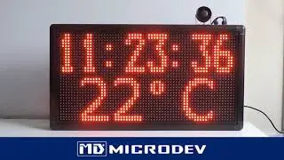 Reloj con Temperatura y Fecha para Indeco  - MICRODEV