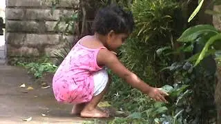 Cute Baby Playing with Flower