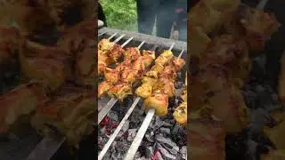 آشپزی در طبیعت جوجه کباب زعفرانی