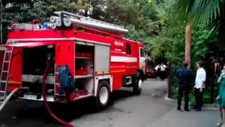 Пожар в Сочи на улице Цюрупа
