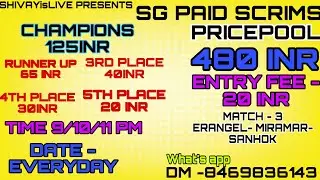 SG PAID CUSTOM LIVE BGMI #shivayaislive#BGMILIVE#