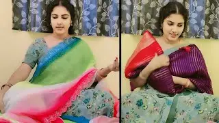 ఆన్లైన్ లో తీసుకున్నసారీ🥻#onlineshopping#shopping#vloge#telugu#trening#viral#sareecollection