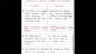 Difference between Compiler and Assembler 