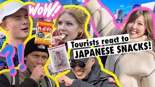 Foreign Tourists in Japan react to Japanese snacks!