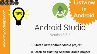 Create ListView in Android Studio | ListView in Android | MyCodetips