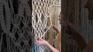 ✨Масштабный проект! Огромная штора! Процесс #макраме #macrame #плетение #handmade #decor #декор