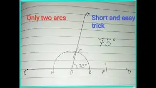 how to construct 75 degree angle by compass || short and easy trick