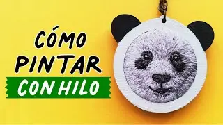 🎨 Thread Painting of Panda 🧵Step by Step🧵 HAND EMBROIDERY ART