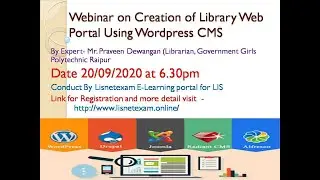 Webinar on Creation of Library Web  Portal Using WordPress CMS