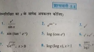 Exercise 5.4 Diffrentiation (Calculus) Class 12th Ncert Mathematics Chepter 5 Solution