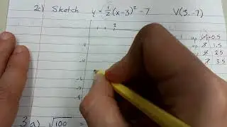 Sketch y=1/2(x-3)^2-7