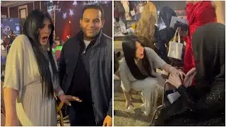 شوف لحظة سقوط الفنانة حورية فرغلي اثناء التصوير مع احد المعجبين وتصرفات غريبة منها