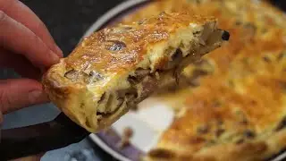 Bacon and mushroom quiche - Easy and fast recipe