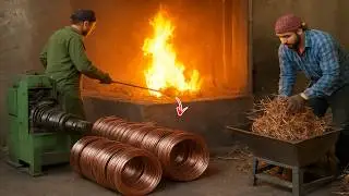 Unbelievable! Turning Dirty Scrap Copper Into Brand New 99.9% Pure Copper Cable