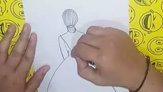 How to draw a beautiful easy girl drawing step by step|girl back side drawing|Easy girl drawing