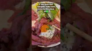 Trying RedRock Best Roasted Beef Don in Harajuku Japan !  #shorts #satisfying