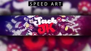 HOT 3D Abstract Glitched YouTube Banner | Speed Art | Photoshop CC & Cinema 4D