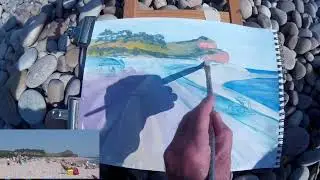 Painting crowds at beach painting part 2