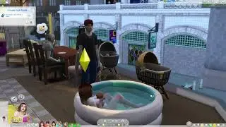 The Sims 4 water birth at apartment.