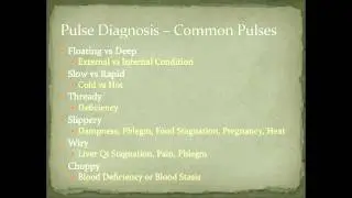 Pulse Diagnosis Examples - Depth and Speed - Diagnostic Methods in Chinese Medicine