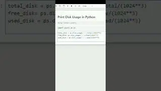 Get Memory Disk usages in Python 
