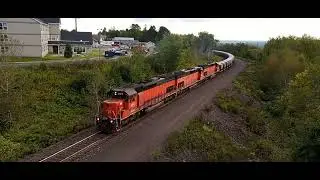 BLEs in notch 8! BLE 909 leads the R92481 up Proctor hill at Spirit Mountain