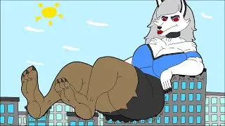 LOONA WOLF FURRY GIANTESS FEET PANTYHOSE GROWTH BUTTCRUSH UNAWARE POV SOLES FOOT STOMP CITY