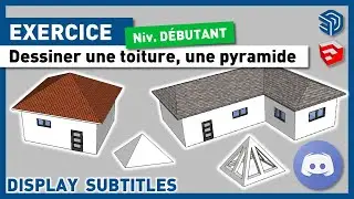 SKETCHUP : Draw a Roof, Pyramid + Merge Groups: Envelope Tool - Free tutorial