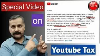 Youtube Tax Email , Latest Update || [Important] Upcoming tax changes to your YouTube earnings