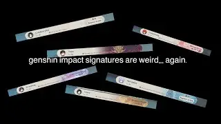 Genshin Impact Signatures are weird… again (PART 2)