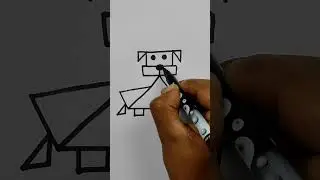 How to draw a Dog with shapes #shorts #shortfeed