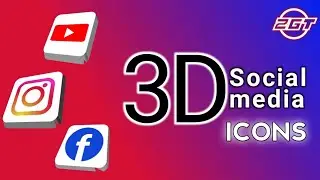 3D social media icons design Tutorial 1 |how to make logo
