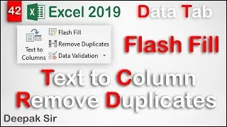Text to column | Flash Fill | Remove Duplicates values | Split Text | computertime