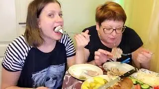 мукбанг / свиная рулька из духовки/ужин/