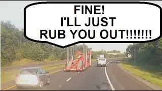 RUBBING IS TRUCKING part 2: Angry Trucker RUNS AT & RUBS OUT PickUp Truck (How Not to Change Lanes!)