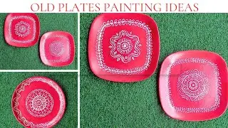 Decorative wall plates || Terracotta style plates painting ideas| Wall makeover on a budget ||