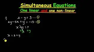 Simultaneous Equations ||  One Linear & One Non-Linear