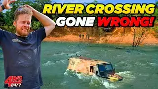 TRAPPED in croc infested CAPE YORK river with water flooding in - so wet we had to turn back!