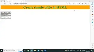 How to create simple table in HTML