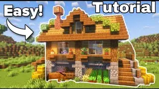 Minecraft Easy Starter House Design - Build with Ease full tutorial step-by-step || (HINDI)