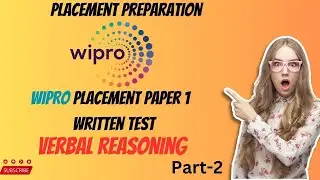 WIPRO Placement Paper 1  Written Test | Verbal Reasoning | Part-2