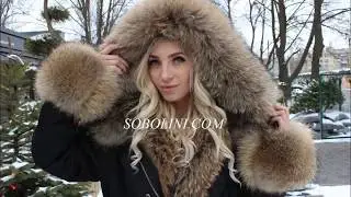 Video stylish parkas with fur canadian raccoon Model that will never go out of fashion! Hit sales