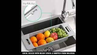 Extendable Sink Drain Adjustable Strainer Sink Basket Multifunction Dish Drying Rack Washing Basket