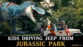 Kids Driving JEEP from JURASSIC PARK!