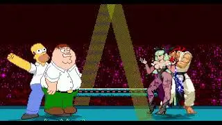 Mugen Battle Peter Griffin & Homer Simpson VS Morrigan & Ryu