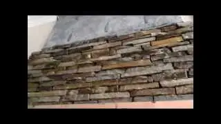 Fireplace Brick TRANSFORMED to Stone Fireplace