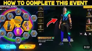 NEW SERPENT RING EVENT SPIN | FREE FIRE NEW EVENT TODAY| SERPENT RING EVENT - GARENA FREE FIRE
